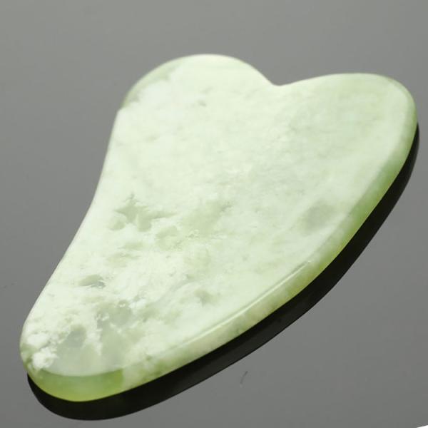 Green Jade Guasha Stone Facial Neck Body Massage Scraping Tool for Face and Body Logo