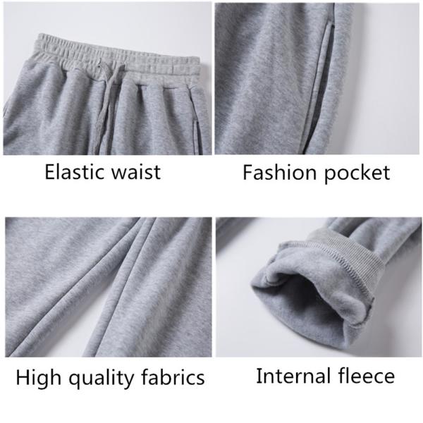 Winter Season Custom 220g Solid Color with Fur Sweatpants Unisex Leisure Sports