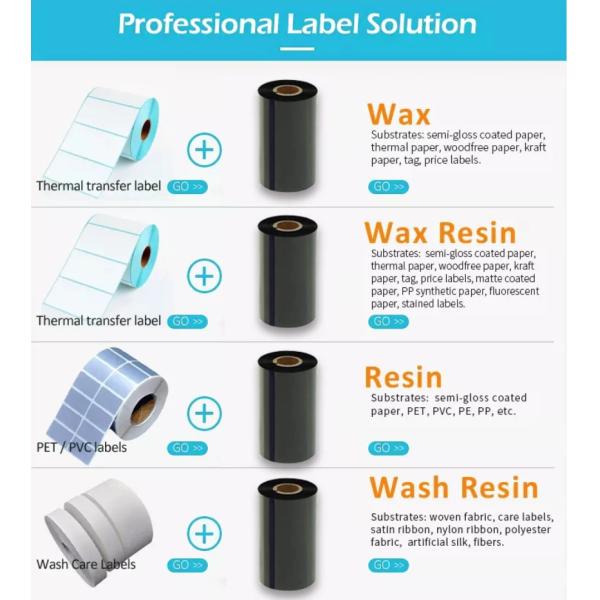 Print Production Date Wax Resin Ribbon Metallic Color Ink Ribbon For Black Stamp Ribbon