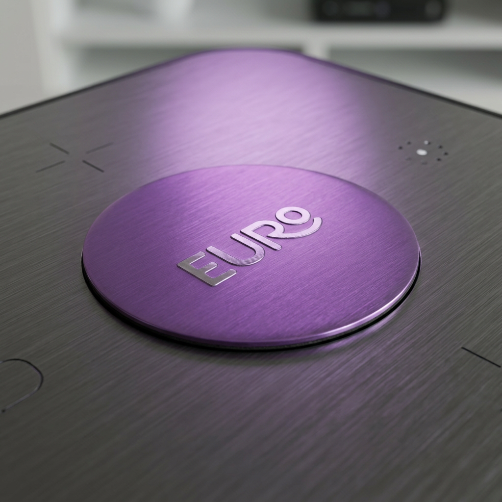 Custom Fog Purple Brushed Aluminum Sign Metal Raised LOGO Label For Smart Home Appliances