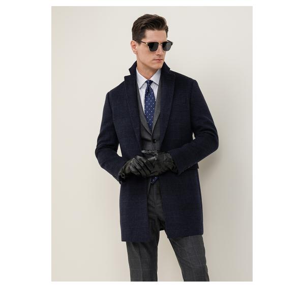 Autumn And Winter Retro Wool Warm Loose Big Yards Men's Long Coat Woven and Warm