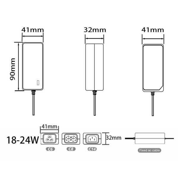 30W Desktop Power Adapter with Multiple Safety Protections and Customizable Connectors for Network Switches