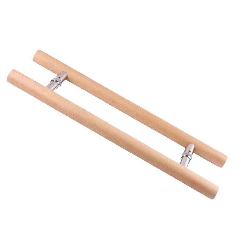 Modern Wooden Sliding Door Frame Satin Finish Aluminium Alloy Solid Wood Handle 3-Year Warranty Horizontal Hand Hotel Total