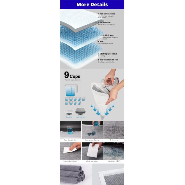 Bamboo Charcoal Fiber Pet Training Pads Absorbent Leak Proof