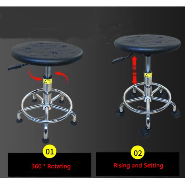 Laboratory cleanroom Anti Static Chair Retraction Stool ESD Seats Height Control