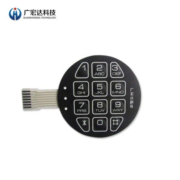 Pet Metal Dome Membrane Switch Control Keyboard 0.14~0.5mm Total Height