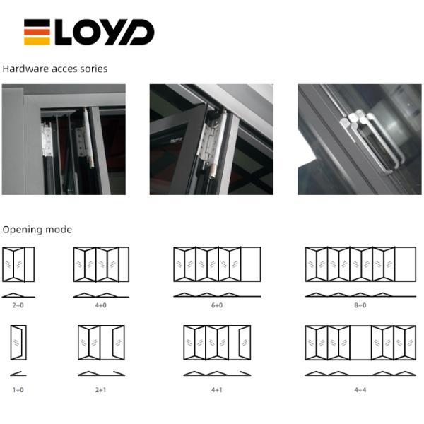 Bi-Fold Aluminum Service Window with Tempered Glass for Cafes