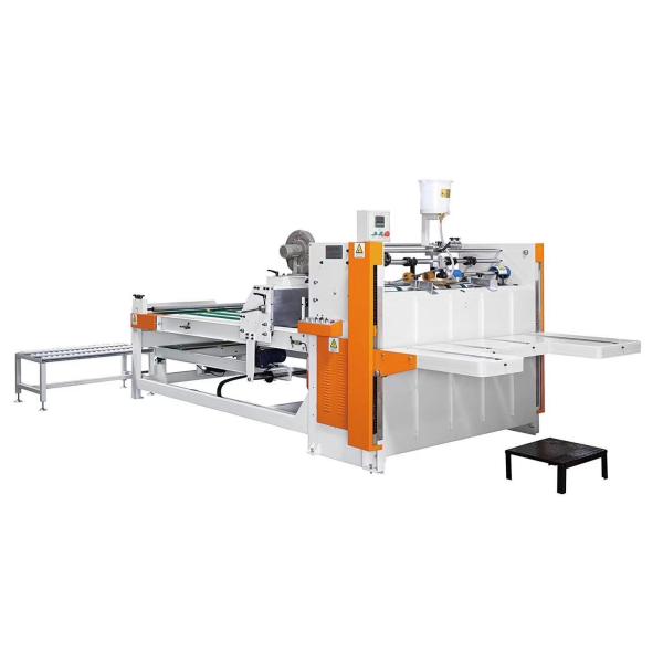 Horizontal Output Folder Gluer Machine Semi Automatic Carton Box Photoelectric Control