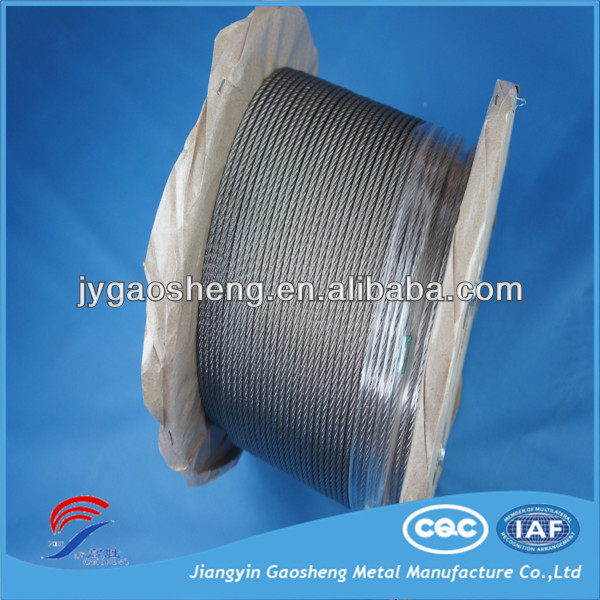 Cable de alambre de acero galvanizado 6x7+FC de 3/16'' de acero con alto contenido de carbono, calibre de alambre de 1 mm a 5 mm