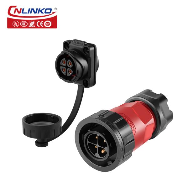 Cnlinko YM Series IP68 4 Pin Power Cable Plug Socket AC Power Waterproof Connector