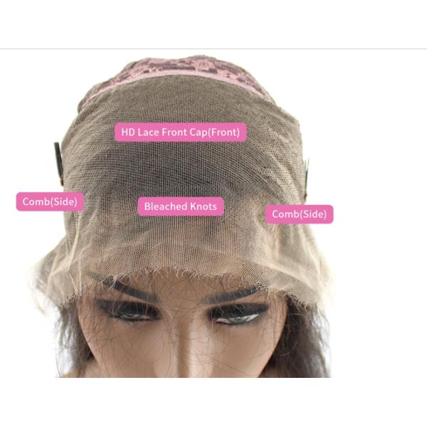 onda transparente de Front Human Hair Wigs Deep do laço 6A encaracolado