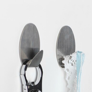 Stainless Steel Modern Bathroom Towel Hooks Heavy Duty Adhesive Wall Hooks