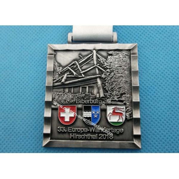 Customized Soccer Football Medallion Die Cast Medals , Bronzed Police Challenge Awards