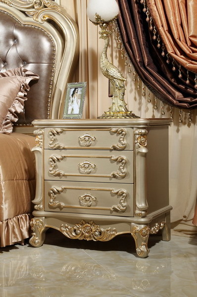 Luxury furniture online stores for Big house and Villa of King bed by Craft wood with Italy Leather headboard