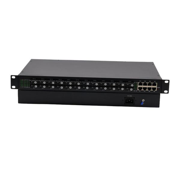 Ethernet Fiber Optical Switch Gigabit 24 SC Fiber + 8 RJ45 Rackmount 1U