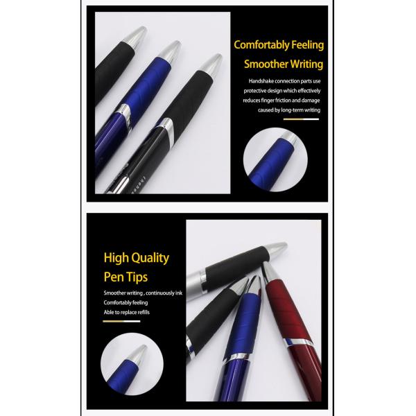 Business Style Triangular Barrel Ballpoint Pen Muti-color Metal Press Ball Pen