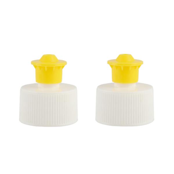 白 黄色 24/410 プッシュ プル カップ プラスチック クレンジング エッセンス ボトル