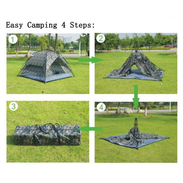Fast Pitch Instant Camouflage Automatic Camping Tent for 3-4 Person Outdoor Hiking Camping and Picnic(HT6075)