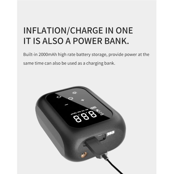 Portable YANTU AM50 Cordless Digital Bike Air Pump Compressor for Car Bicycle Balls