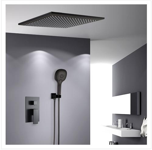Contemporary Shower Wall Faucet Black Matte Single Handle Under Water Faucet 20.5cm