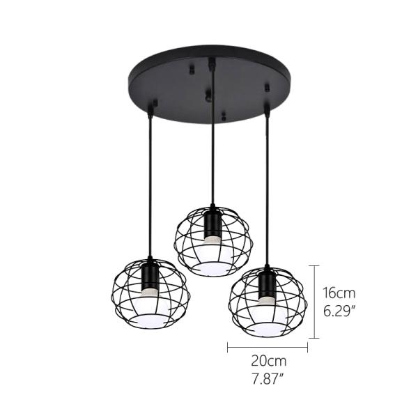 Retro industrial geometric pendant lights iron indoor lighting restaurant coffer black pendant light(WH-VP-61)