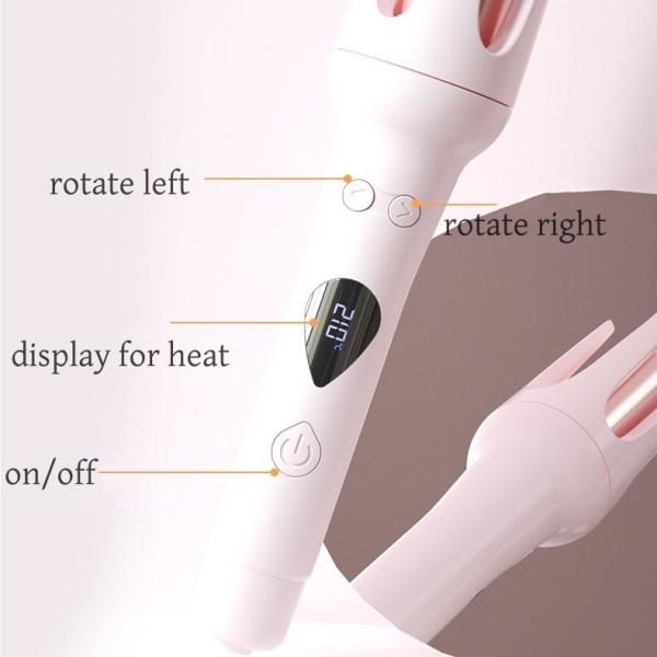 33W Automatic Electric Hair Curler LCD Temperature Display Negative Ion Technology