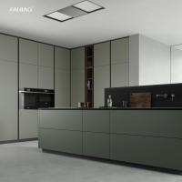 Moderno Desenhos Estilo Construído em personalizado Full Home Mobiliário Cozinha Completa Verde Melamina Gabinete de Cozinha Com Ilhas