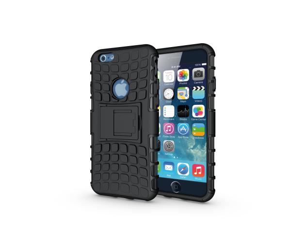 TPU+PC armor stand case for iPhone 6/6 Plus, unique design, Black color
