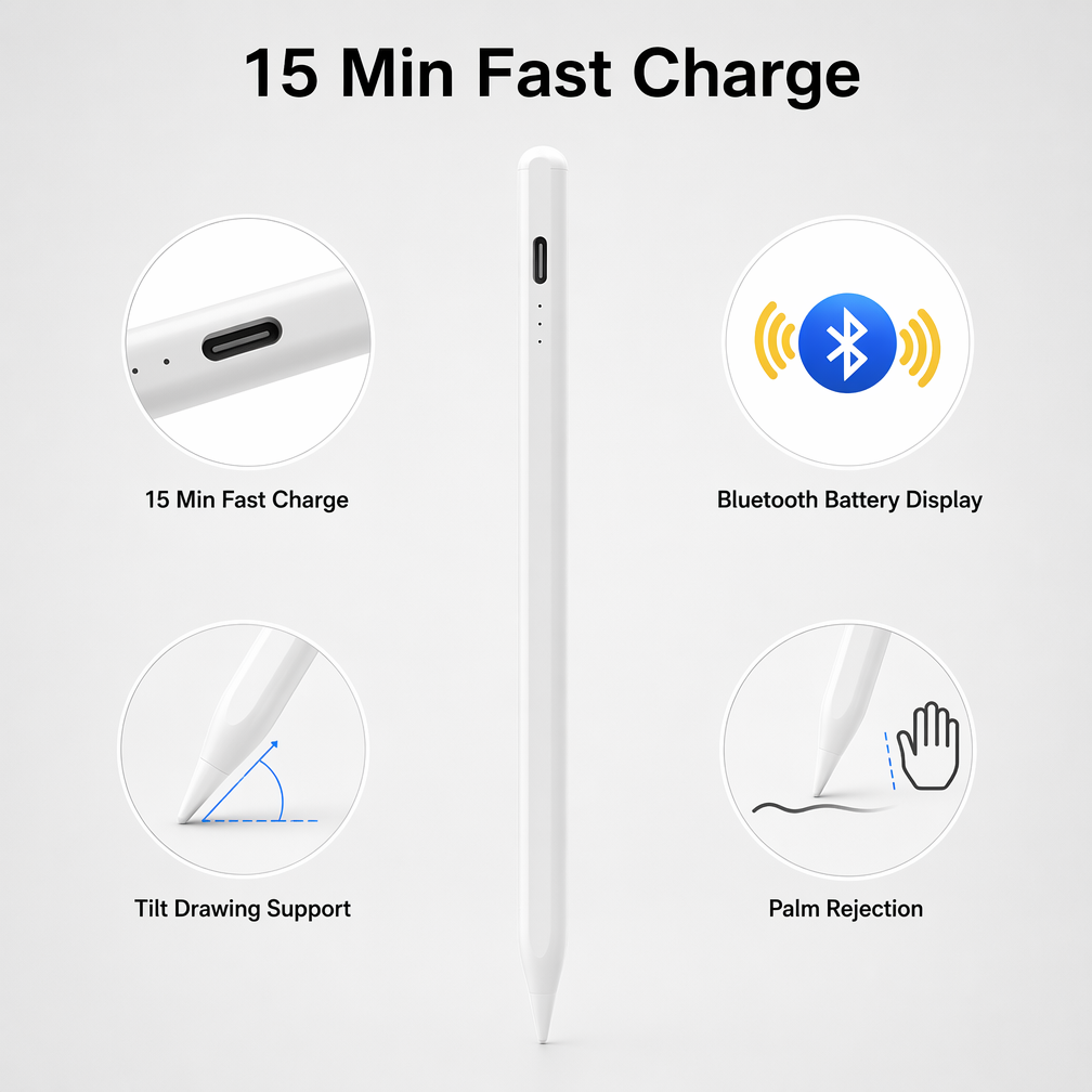 Wholesale OEM Bluetooth Stylus Pen for iPad with Palm Rejection Tilt Sensor Fast Charging Magnetic Active Digital Pencil