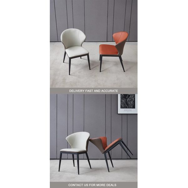 Dining Room Furniture Comfortable Leather Chair with Fully Enclosed Backrest Stylish Design Mail Packing Y Included