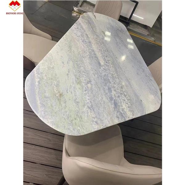 Customized Size Blue Quartz Countertops Backlit Brazil Blue Crystal Marble Stone at Good
