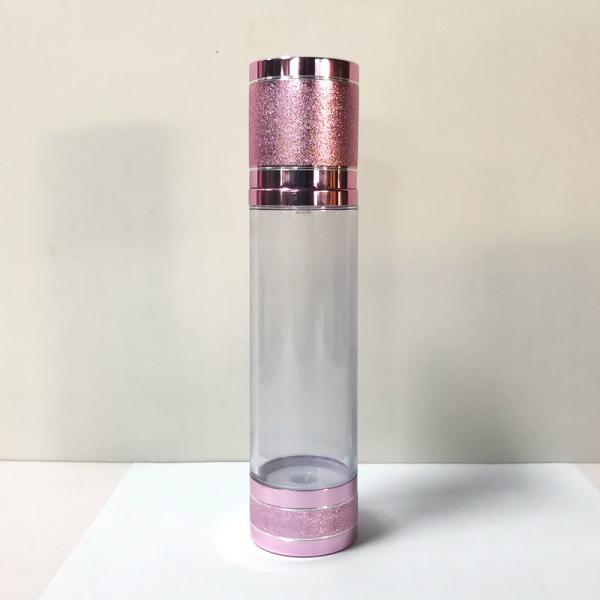 Gold Silver Aluminum Cosmetic Vacuum Pump Bottle UV Plating 15ml 30ml 50ml 100ml