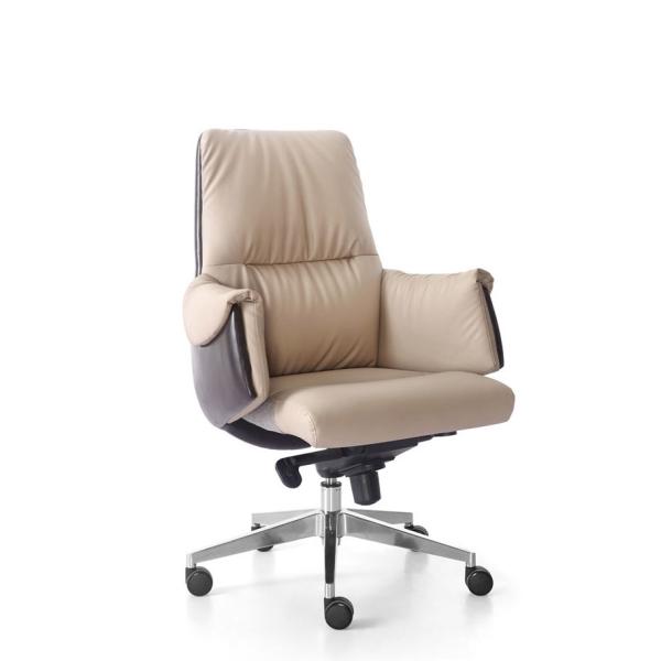 Contemporary Aluminium Executive Leather Office Chair Ergonomic OEM