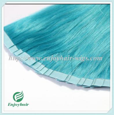 Tape Hair extension 16-28L,100s/pack blue# color Straight malaysian virgin hair