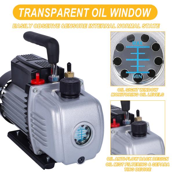 Профессиональный вакуумный насос Tooltos 4CFM 1/3HP