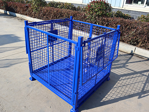 500 - 1000kg Heavy Duty Wire Mesh Pallet Cage For Warehouse Storage
