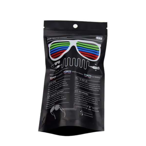 Black Frame Sound Activated  LED Shutter Shades Glasses For Concerts, Party, Night Clubs, Music Festivals