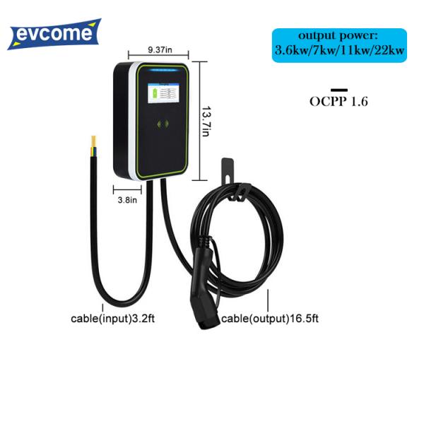 Commercial EV-HB Wallbox Pulsar Plus AC EV Charger 3.6KW / 7KW / 11KW / 22KW