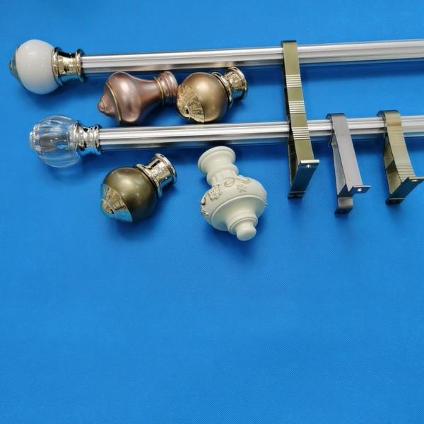 6.3m Silver Decorative Adjustable Tension Curtain Rod