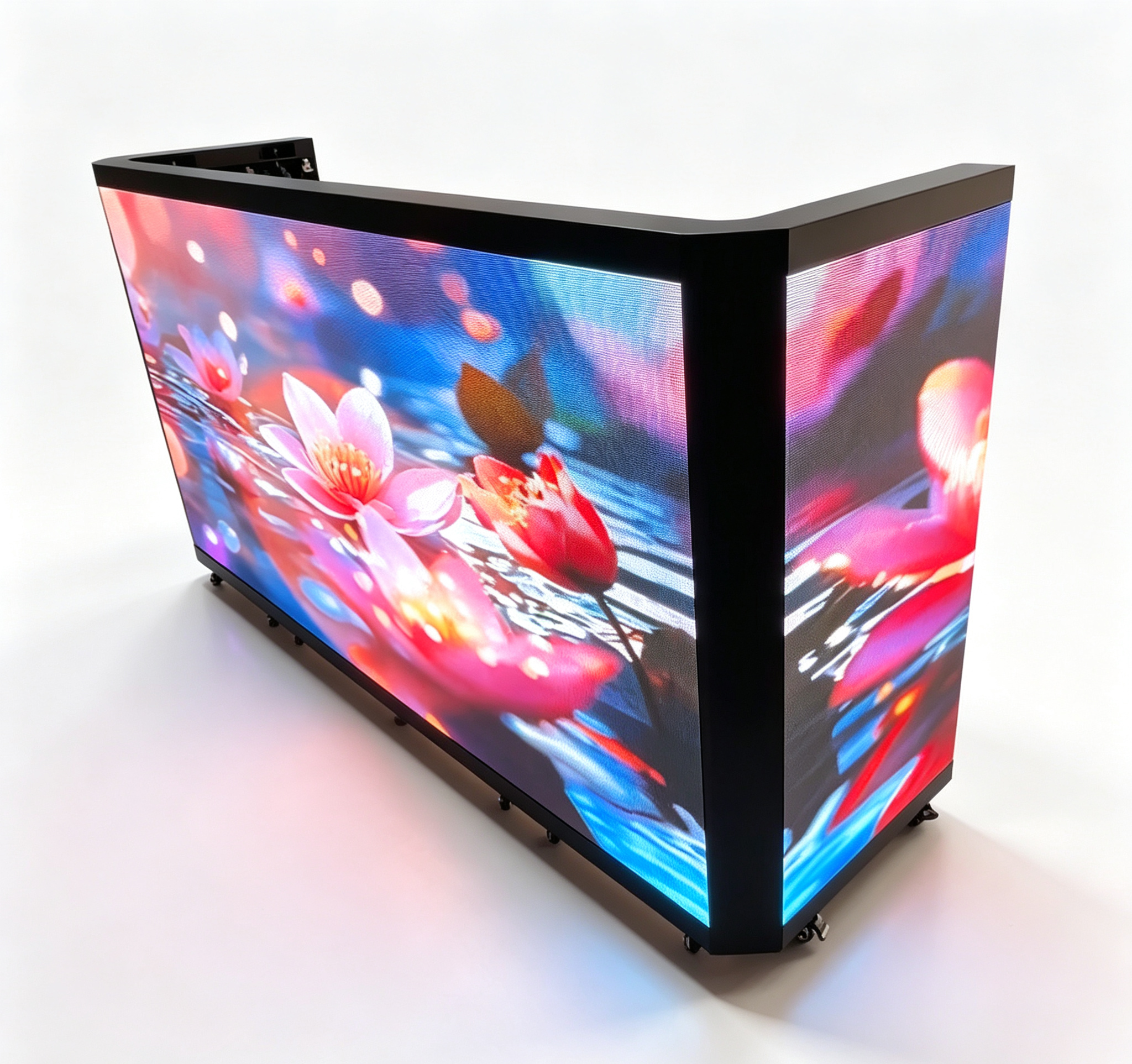 Wireless APP Control 6-Folding LED Reception Desk with 500x1000mm Cabinet Size for Event Displays