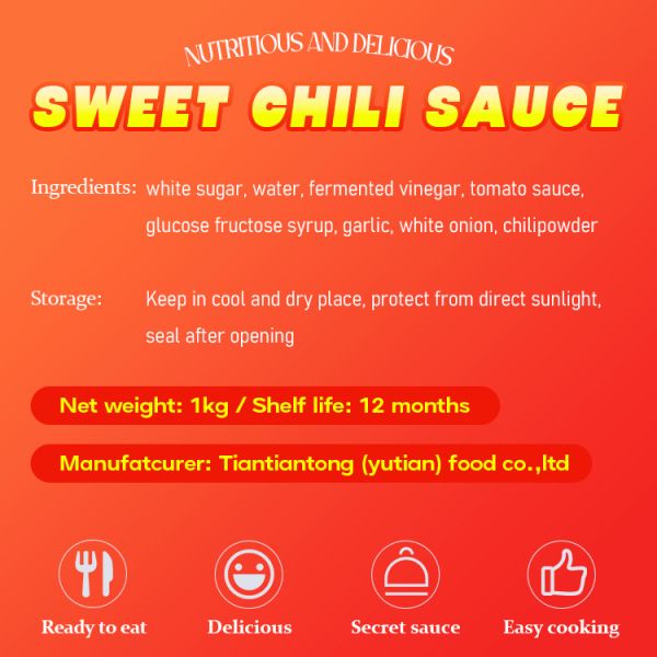 Hot Sale New Designed Red Sweet Chili Sauce Chinese Supplier Sweet Chili Sauce 1kg