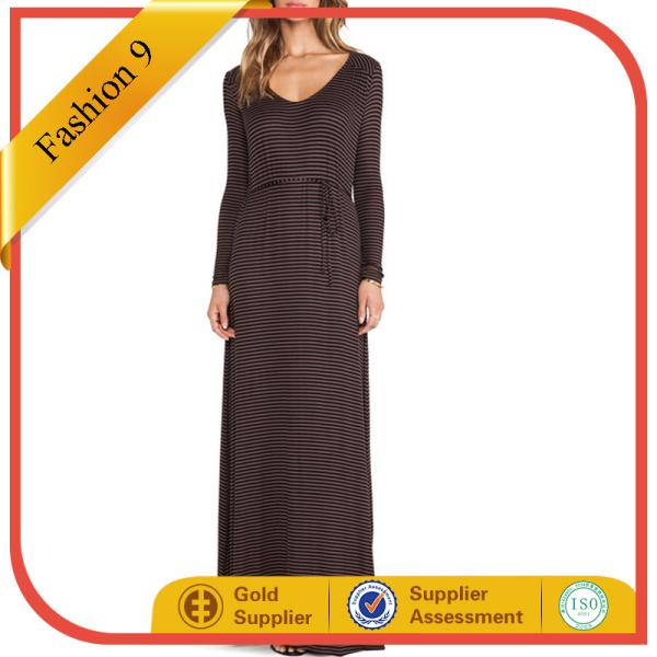 Casual V Neck Floor Length Maxi Dress