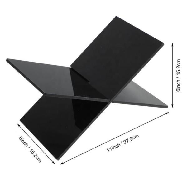 Folded Open Plexiglass Model Plastic Cookbook Acrylic Book Stand Display Holder