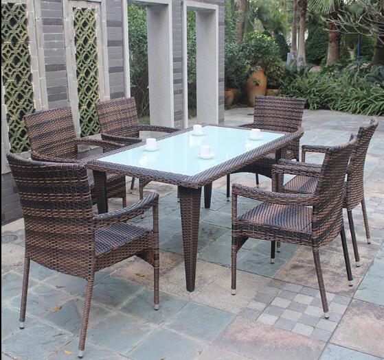 Leisure Aluminium Outdoor Garden Poly Rattan wicker chair patio Backyard table and chairs sets