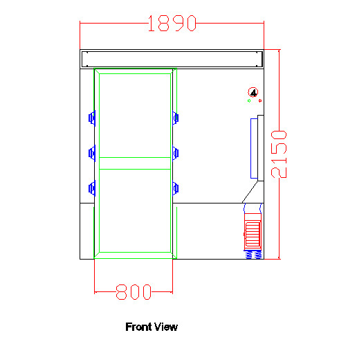 Прямо через покрашенный стальной ливень воздуха чистой комнаты с нержавеющей сталью 304 двери