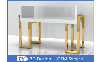 Moder Nice Glossy White Jewellery Display Case With Black S/S Leg