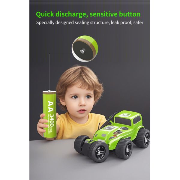 Convenient Solid State AA Rechargeable Lithium Ion Battery Safety With 1000 Cycles Life