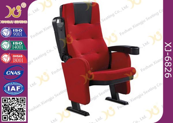Fire Retardant Red Fabric Sponge Cinema Theater Chairs For Opera House