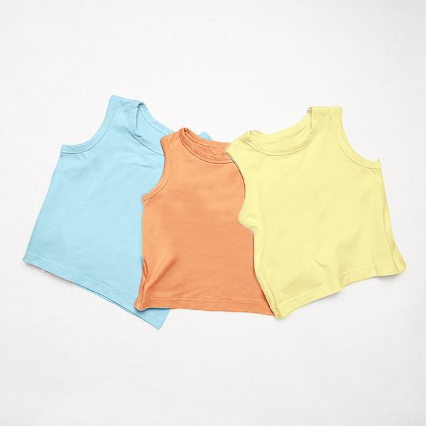 Little Girl Boy Two Pieces Jersey Tank Top Set Cotton Summer Tee & Shorts Printed