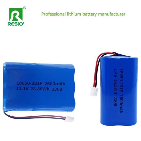 18650 Lithium Ion Batteries 11.1V 3s 2600mAh 28.86wh Rechargeable Li-ion Battery Pack
